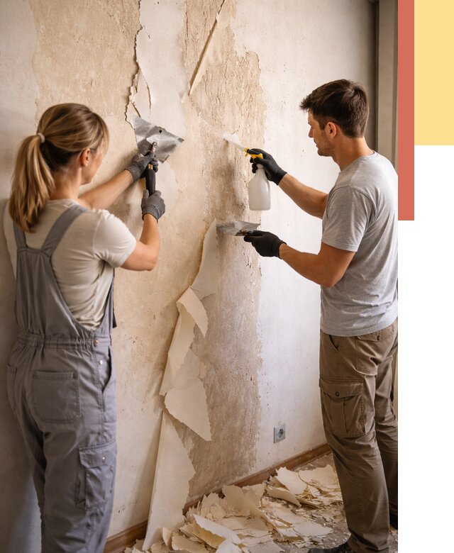 Снятие старых обоев в Волгодонске от 5745 руб. под ключ недорого | ОТДЕЛОЧНИК-Вгн