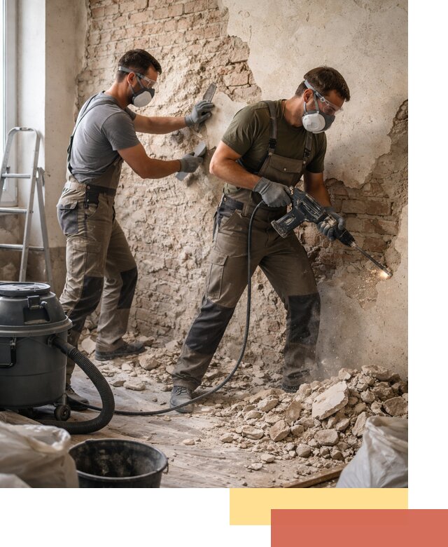 Демонтаж штукатурки со стен в Волгодонске быстро и аккуратно