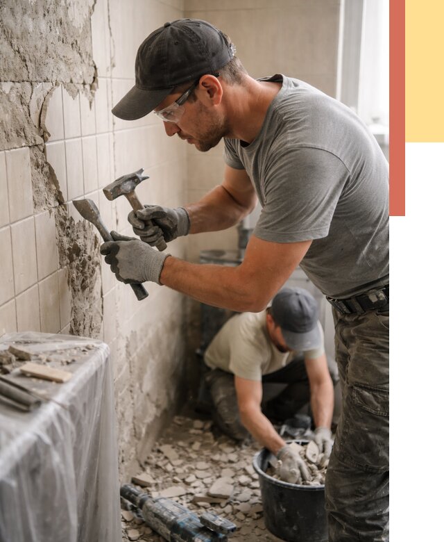 Демонтаж плитки со стен в Волгодонске от 930 руб. — быстро и недорого | ОТДЕЛОЧНИК-Вгн