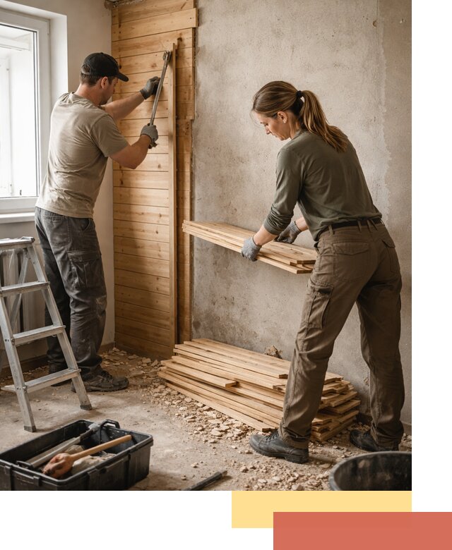 Демонтаж вагонки со стен в Волгодонске — профессиональный демонтаж