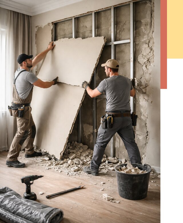 Демонтаж гипсокартона со стен в Волгодонске от 383 руб. — услуги демонтажа | ОТДЕЛОЧНИК-Вгн