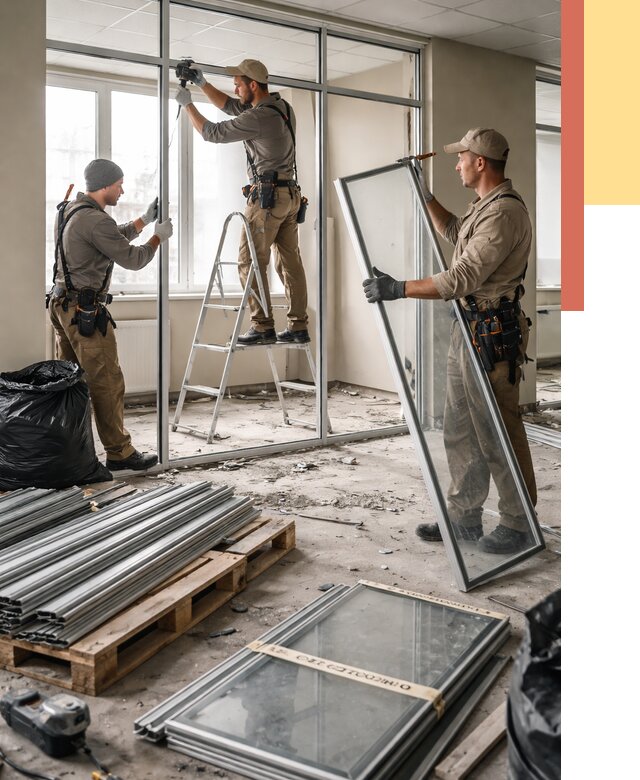 Демонтаж алюминиевых перегородок в Волгодонске от 4596 руб. — быстро и недорого | ОТДЕЛОЧНИК-Вгн