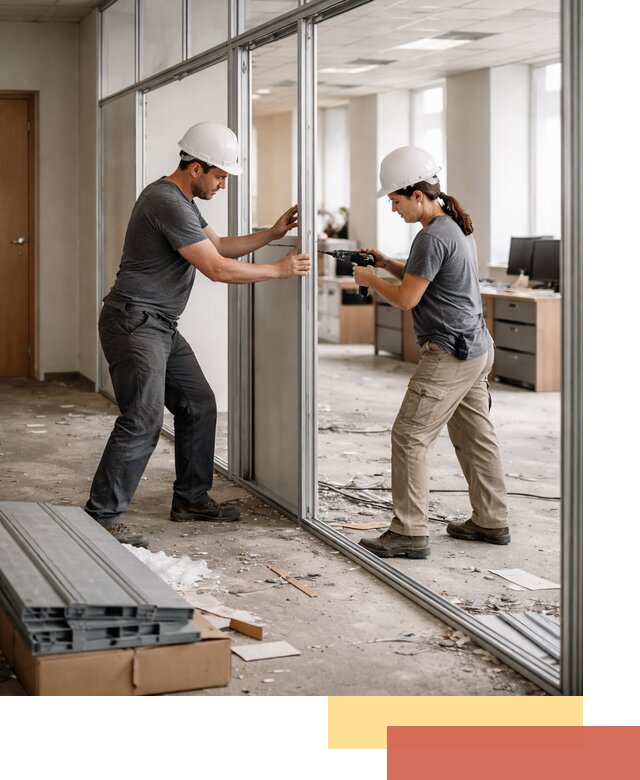 Демонтаж алюминиевых перегородок в Волгодонске быстро и аккуратно