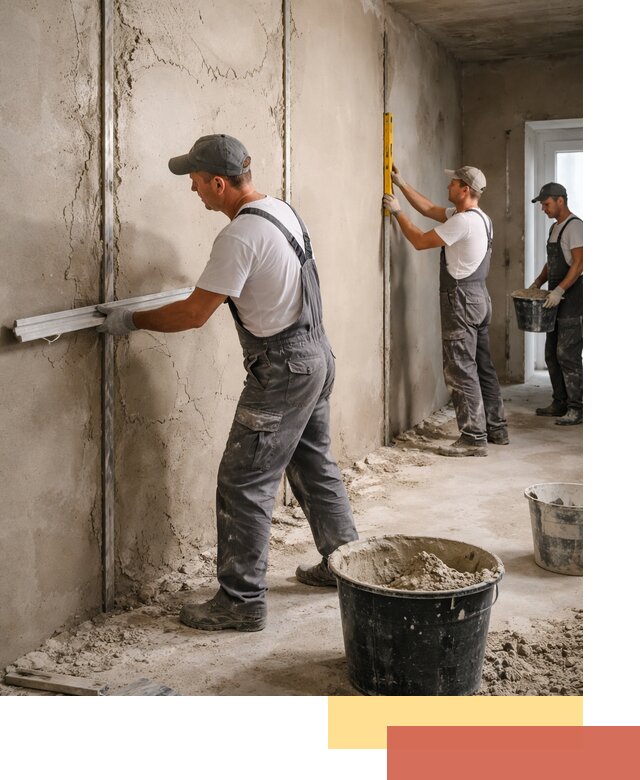 Штукатурка стен по маякам в Волгодонске — точная и ровная поверхность