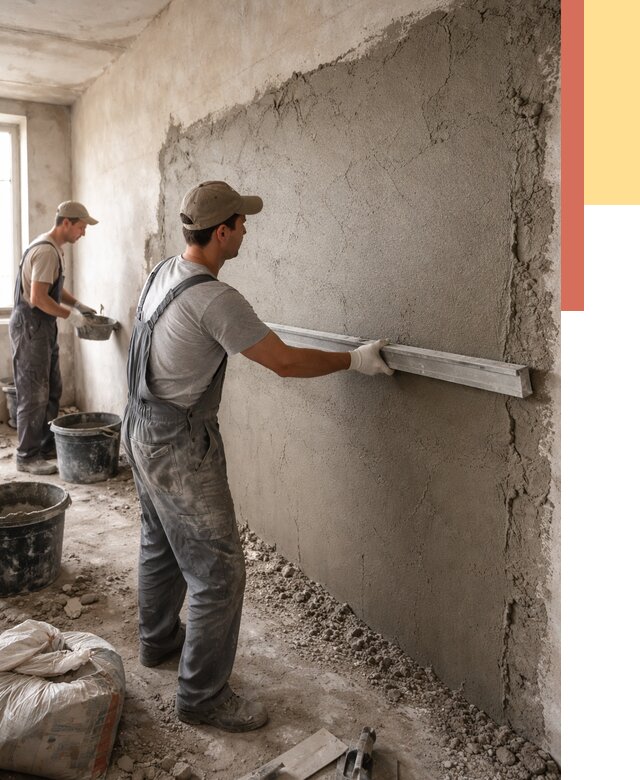 Цементная штукатурка стен в Волгодонске от 4924 руб/м2 — быстро и недорого | ОТДЕЛОЧНИК-Вгн