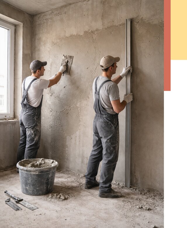 Штукатурка бетонных стен в Волгодонске от 4924 руб/м² — качественно и быстро | ОТДЕЛОЧНИК-Вгн