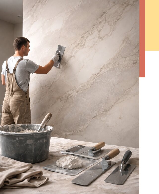 Декоративная штукатурка под мрамор в Волгодонске от 3064 руб./м² — быстро и недорого | ОТДЕЛОЧНИК-Вгн