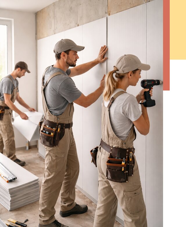 Монтаж ПВХ панелей на стены в Волгодонске от 492 руб/м2 — быстро и недорого | ОТДЕЛОЧНИК-Вгн