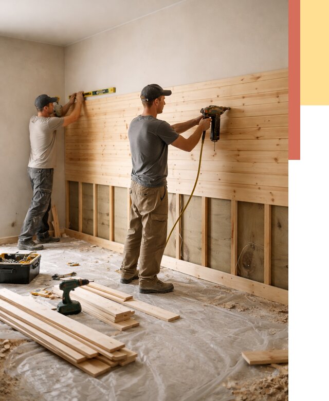 Монтаж деревянной вагонки на стены в Волгодонске от 8207 руб. | Услуги монтажа вагонки | ОТДЕЛОЧНИК-Вгн