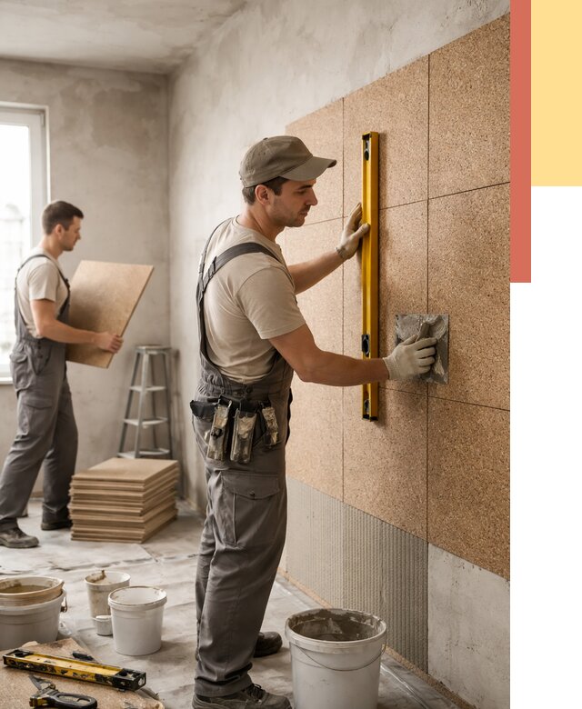 Монтаж пробковых панелей на стены в Волгодонске от 3830 руб. — ОТДЕЛОЧНИК-Вгн