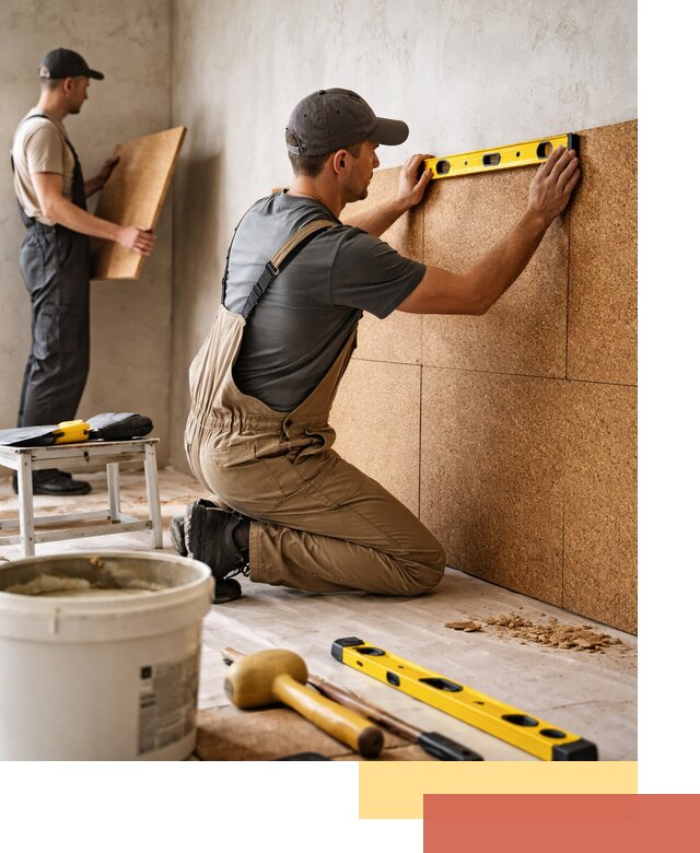 Монтаж пробковых панелей на стены в Волгодонске быстро и качественно