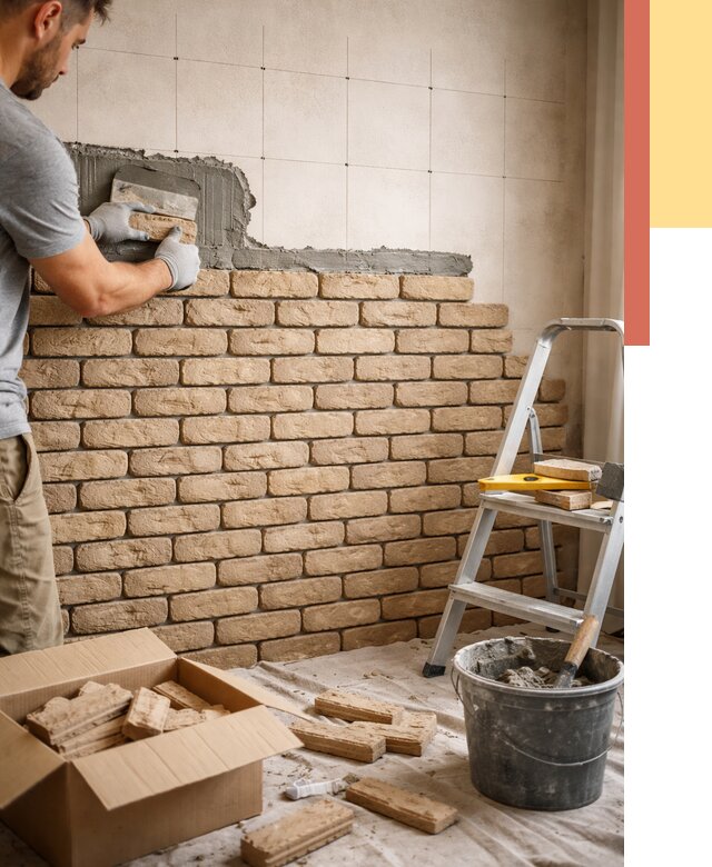 Монтаж декоративного кирпича в Волгодонске от 3502 руб./м² — быстро и недорого | ОТДЕЛОЧНИК-Вгн