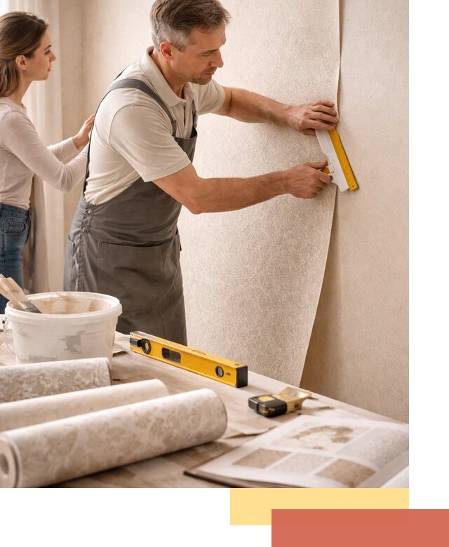 Поклейка обоев с подбором рисунка в Волгодонске