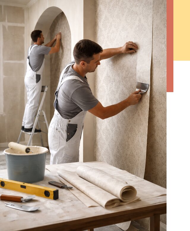 Поклейка обоев на сложные стены в Волгодонске от 3064 руб. под ключ | ОТДЕЛОЧНИК-Вгн