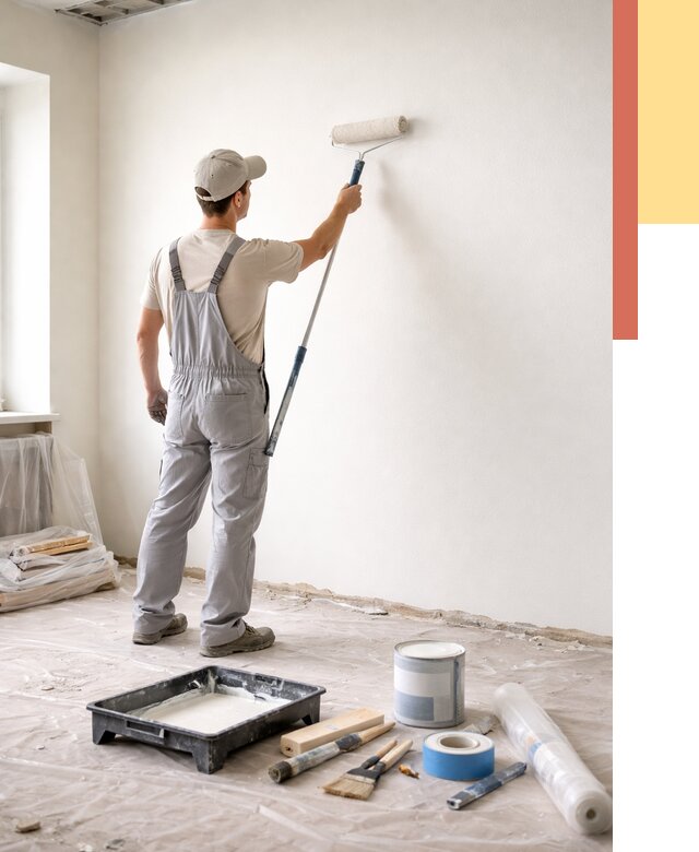 Покраска стен водоэмульсионной краской в Волгодонске от 492 руб. за м² | ОТДЕЛОЧНИК-Вгн