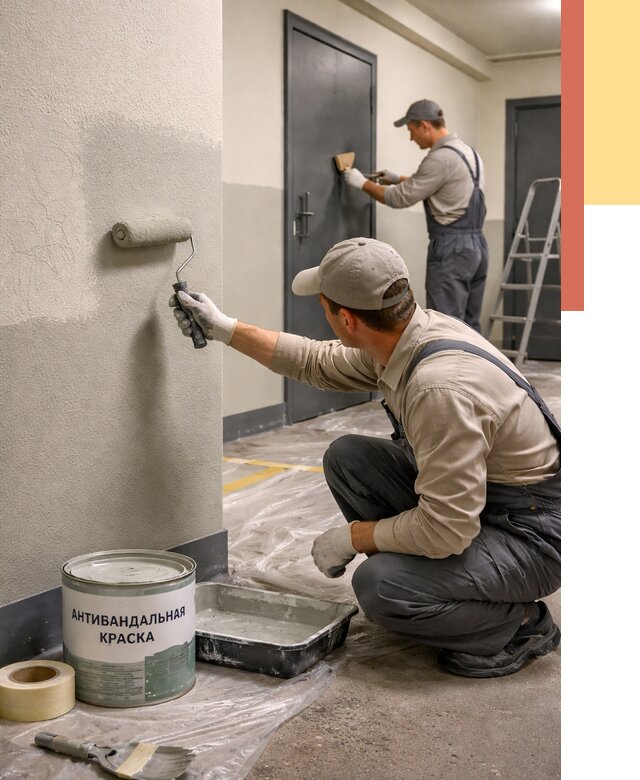 Покраска стен антивандальной краской в Волгодонске от 4924 руб./м² под ключ | ОТДЕЛОЧНИК-Вгн