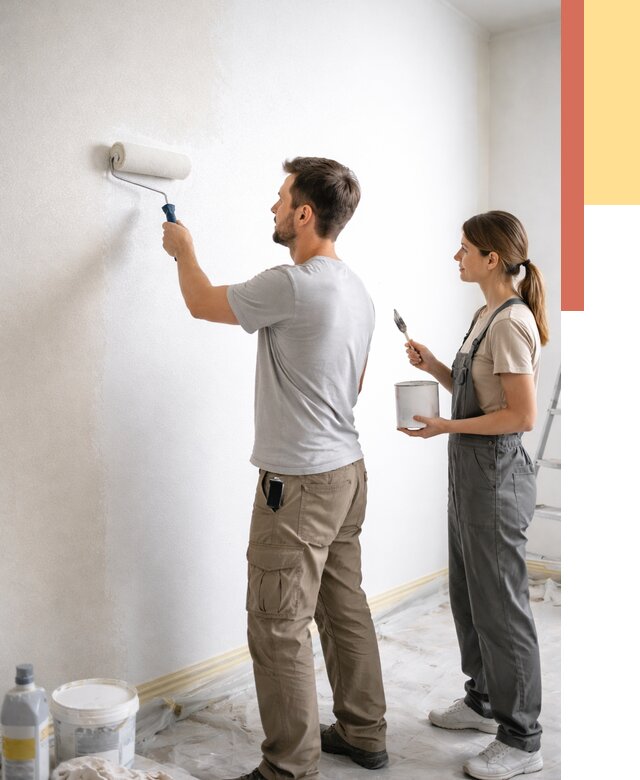 Окраска стен по стеклохолсту в Волгодонске от 4924 руб/м² под ключ | ОТДЕЛОЧНИК-Вгн