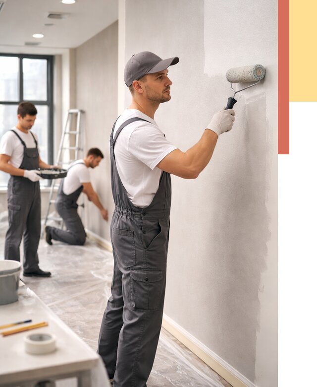 Покраска стен в офисе в Волгодонске от 9302 руб. — быстро и недорого | ОТДЕЛОЧНИК-Вгн