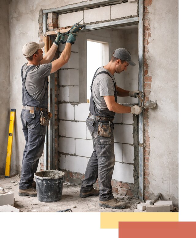 Закладка дверного проема под ключ в Волгодонске: демонтаж, монтаж, отделка