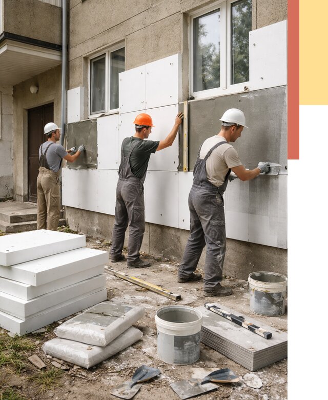 Утепление стен пенопластом в Волгодонске от 1915 руб. — недорого и под ключ | ОТДЕЛОЧНИК-Вгн