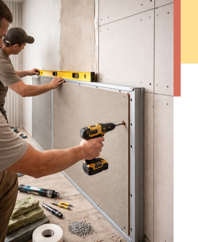 Шумоизоляция стен панелями ЗИПС в Волгодонске от 2407 руб./м² под ключ | ОТДЕЛОЧНИК-Вгн