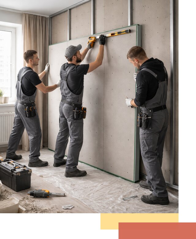 Шумоизоляция стен панелями ЗИПС в Волгодонске для жилых и коммерческих помещений