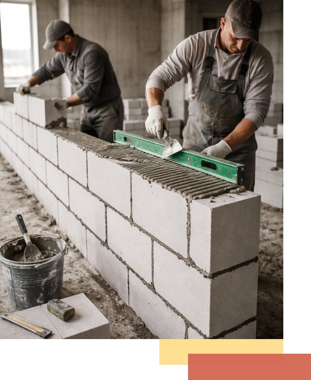 Кладка перегородок из газобетона в Волгодонске быстро и качественно