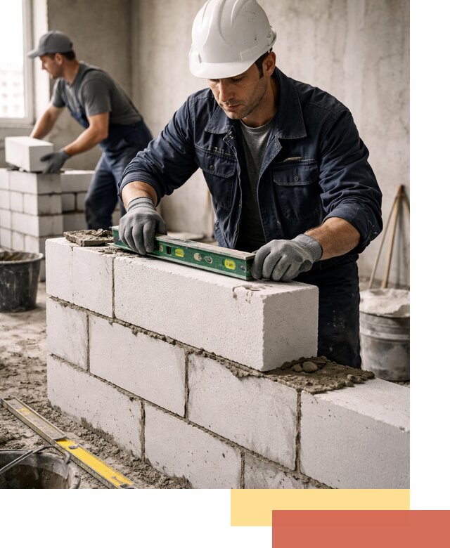 Кладка перегородок из пеноблока под ключ в Волгодонске