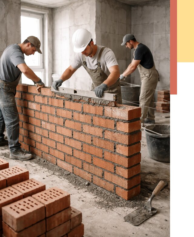 Кладка перегородок из кирпича в Волгодонске от 3830 руб. за м² | ОТДЕЛОЧНИК-Вгн