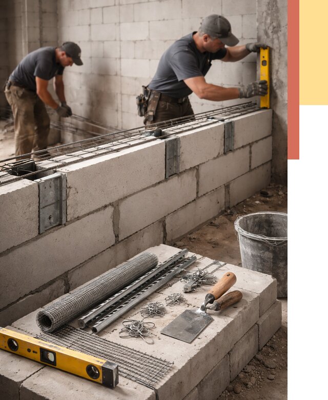 Армирование кладки перегородок в Волгодонске от 821 руб. под ключ | ОТДЕЛОЧНИК-Вгн