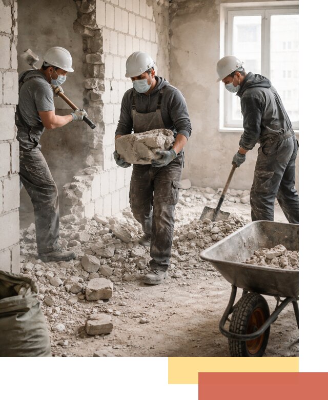 Демонтаж блочных перегородок в Волгодонске быстро и аккуратно