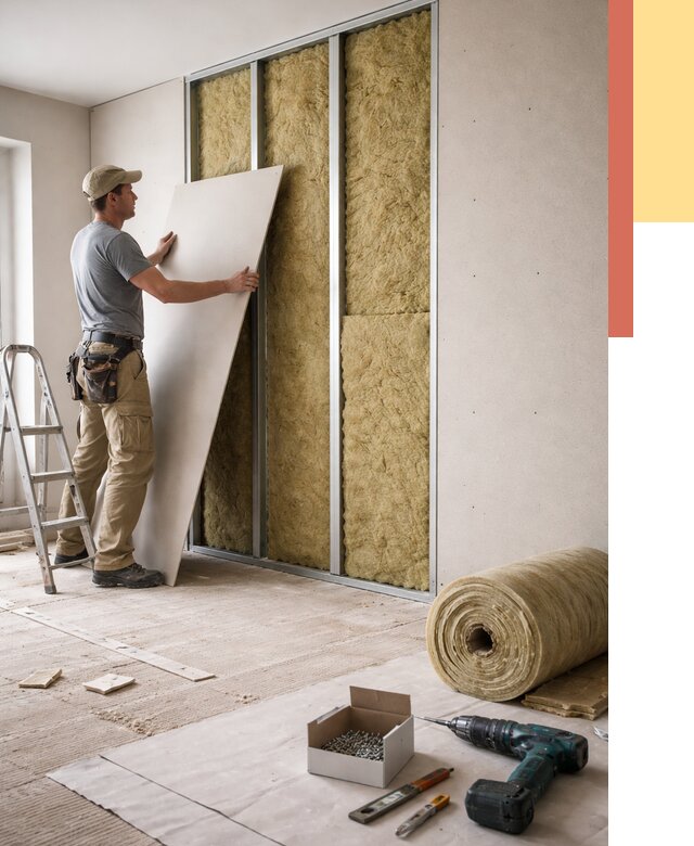 Перегородка из гипсокартона с шумоизоляцией в Волгодонске от 3414 руб. | ОТДЕЛОЧНИК-Вгн