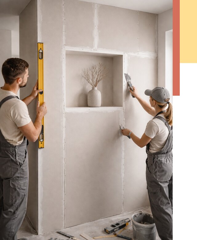 Перегородка из гипсокартона с нишей в Волгодонске от 3556 руб. под ключ | ОТДЕЛОЧНИК-Вгн