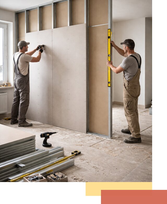 Зонирующая перегородка из гипсокартона под ключ в Волгодонске