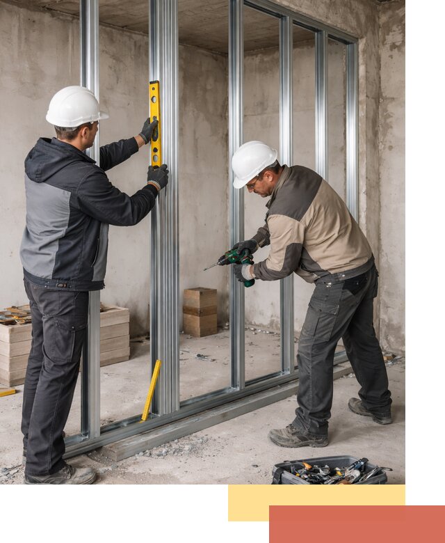 Монтаж каркаса перегородки из профиля в Волгодонске