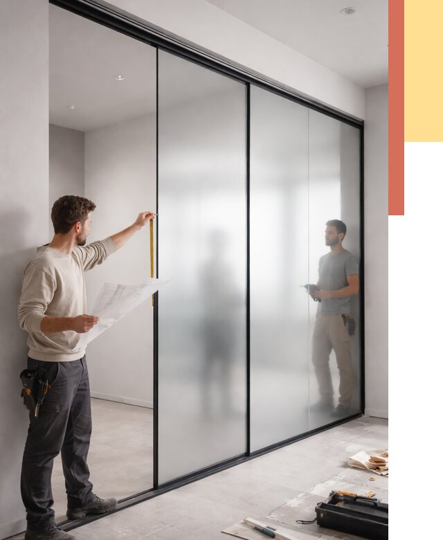 Матовые стеклянные перегородки в Волгодонске от 9302 руб. — монтаж и установка | ОТДЕЛОЧНИК-Вгн