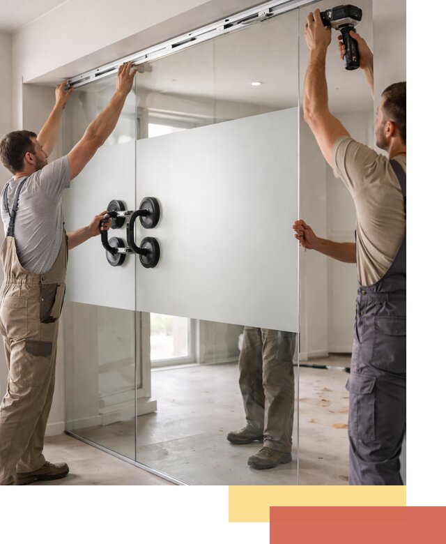 Матовые стеклянные перегородки под ключ в Волгодонске