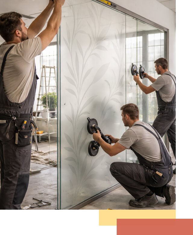 Стеклянные перегородки с рисунком на заказ в Волгодонске