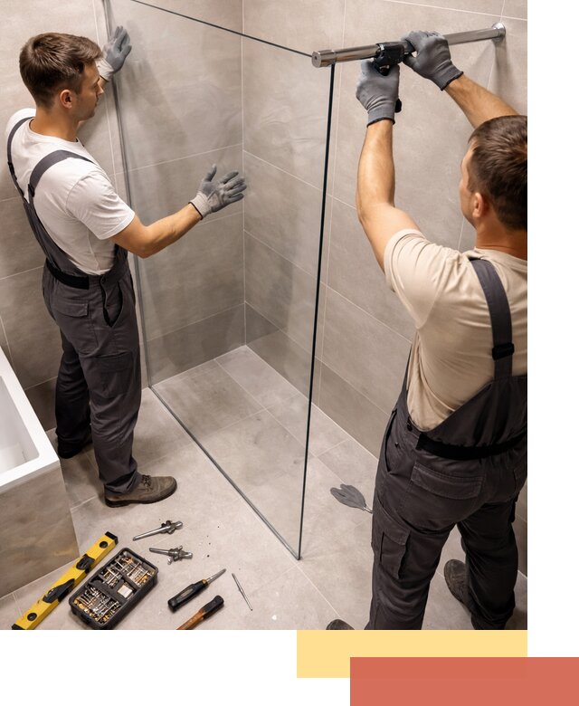 Стеклянные перегородки для душа в Волгодонске — изготовление и монтаж