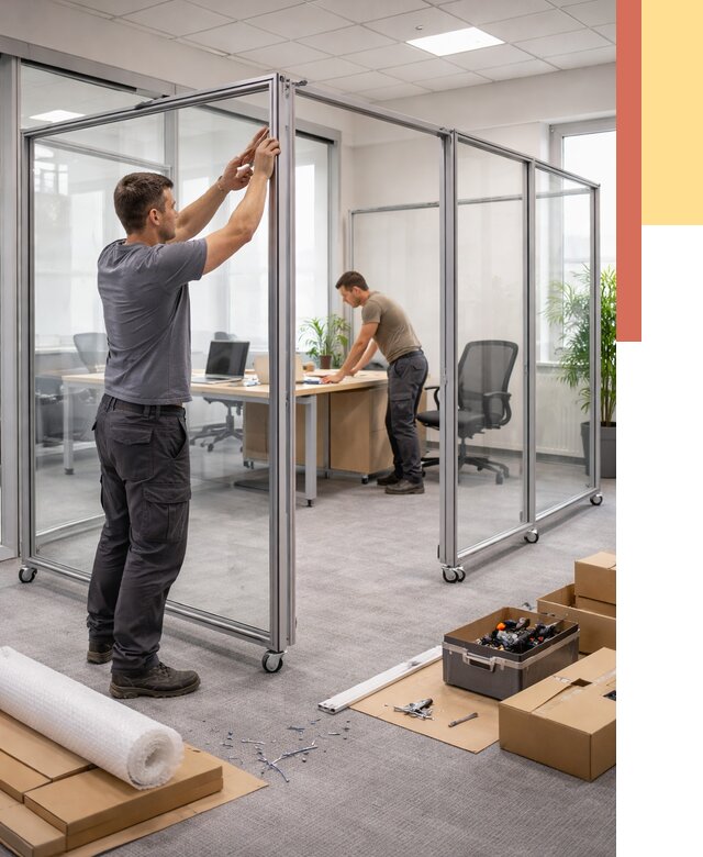 Мобильные офисные перегородки в Волгодонске от 13679 руб. — установка под ключ | ОТДЕЛОЧНИК-Вгн