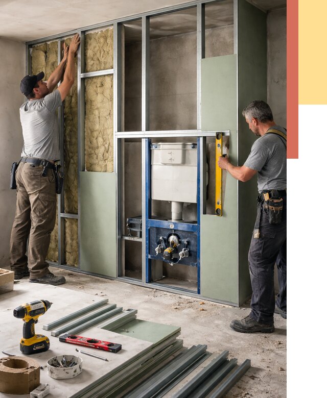 Установка сантехнических перегородок в Волгодонске от 9302 руб. | ОТДЕЛОЧНИК-Вгн