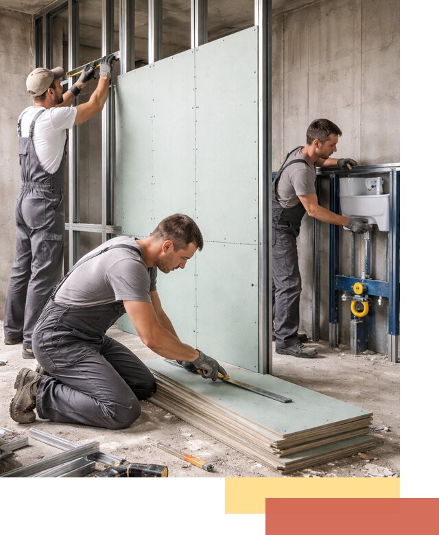 Монтаж и ремонт сантехнических перегородок в Волгодонске