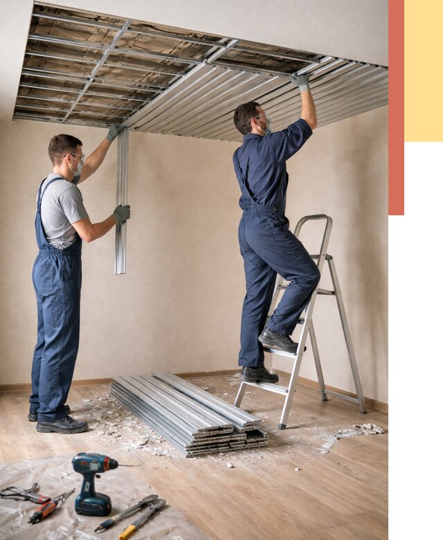 Демонтаж реечного потолка в Волгодонске от 4924 руб. быстро и недорого | ОТДЕЛОЧНИК-Вгн