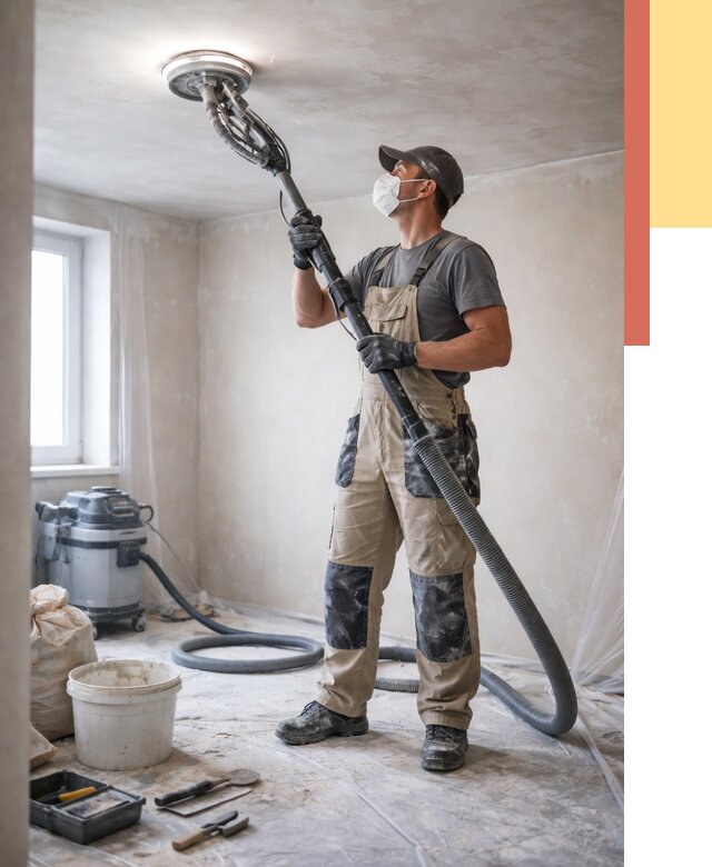 Шлифовка потолка в Волгодонске от 3830 руб. — услуги шлифования потолка | ОТДЕЛОЧНИК-Вгн