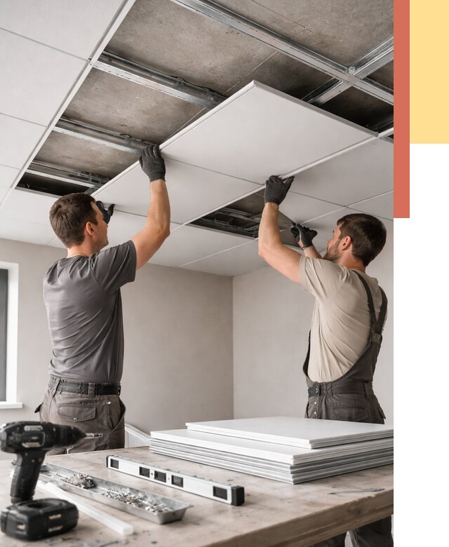 Монтаж кассетного потолка в Волгодонске от 4924 руб/м2 — установка и сборка | ОТДЕЛОЧНИК-Вгн