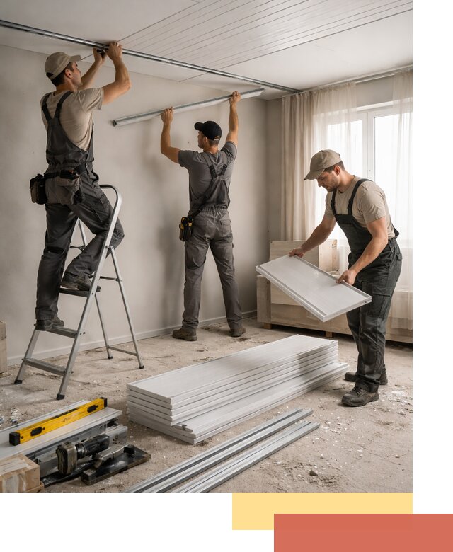 Монтаж потолка из ПВХ панелей в Волгодонске оперативно и качественно