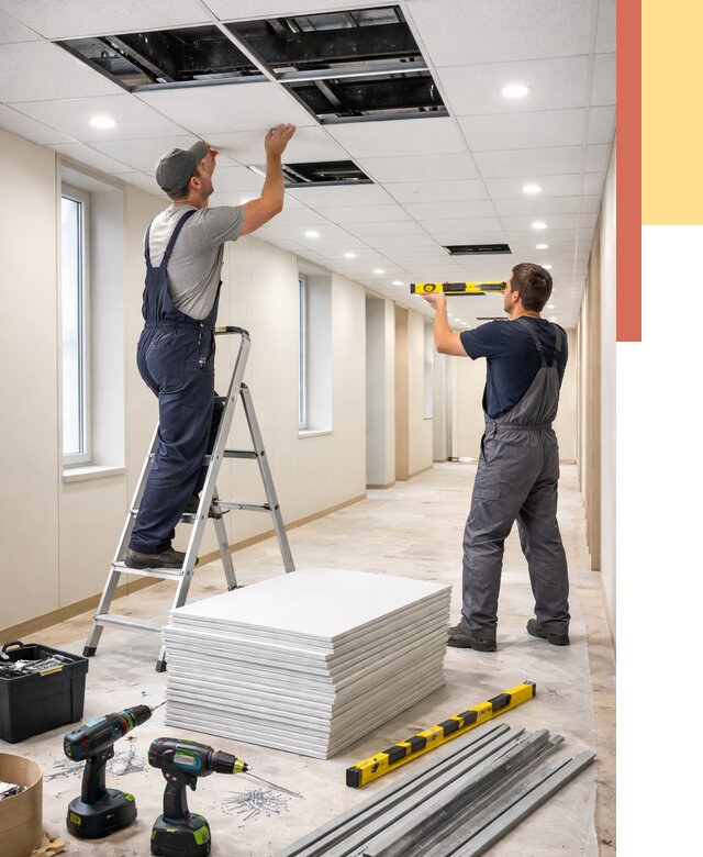 Ремонт потолка Армстронг в Волгодонске от 4924 руб. — быстро и недорого | ОТДЕЛОЧНИК-Вгн