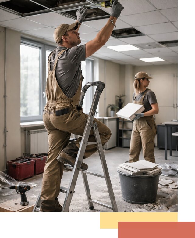 Ремонт потолка Армстронг и замена плит в Волгодонске