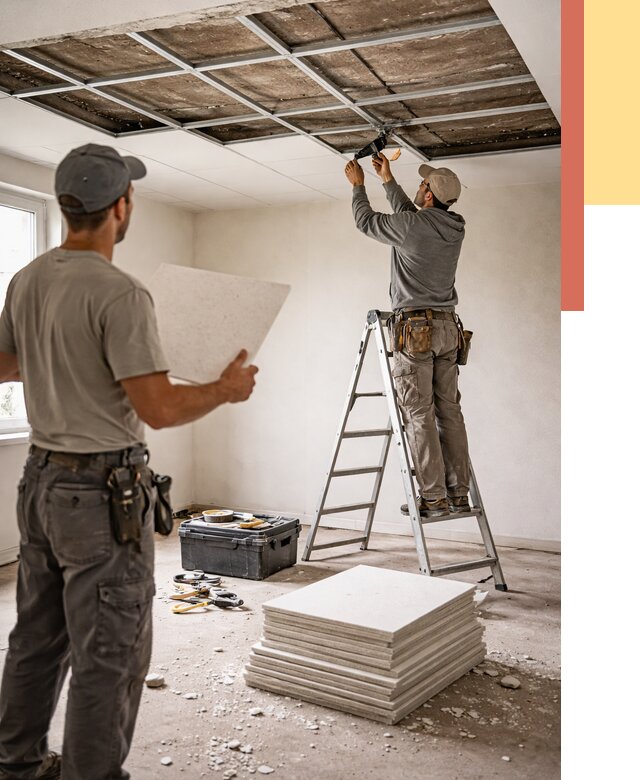 Замена плит подвесного потолка в Волгодонске от 1915 руб. быстро и недорого | ОТДЕЛОЧНИК-Вгн