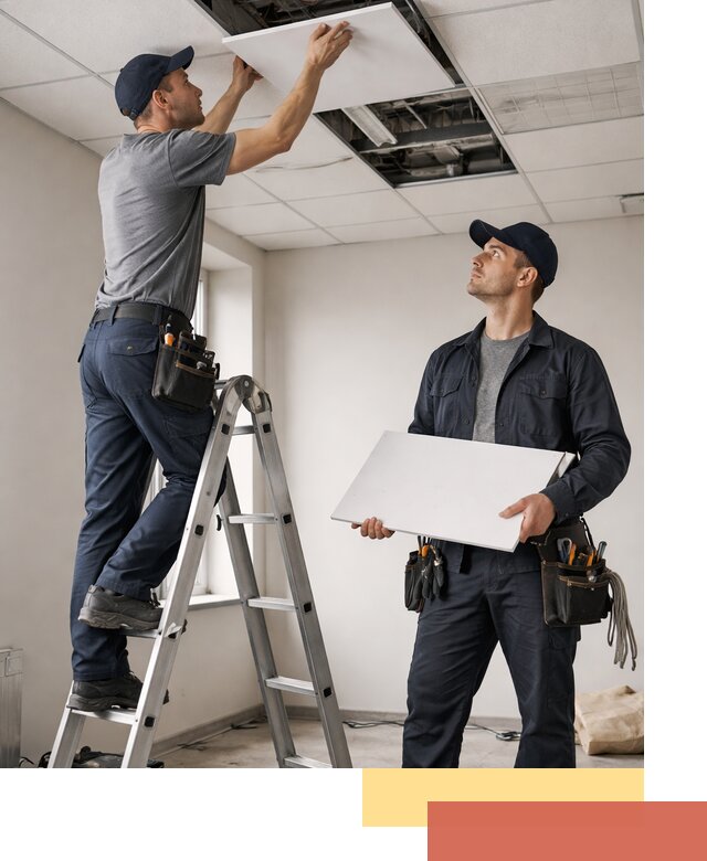 Обслуживание подвесного потолка в Волгодонске — ремонт и чистка